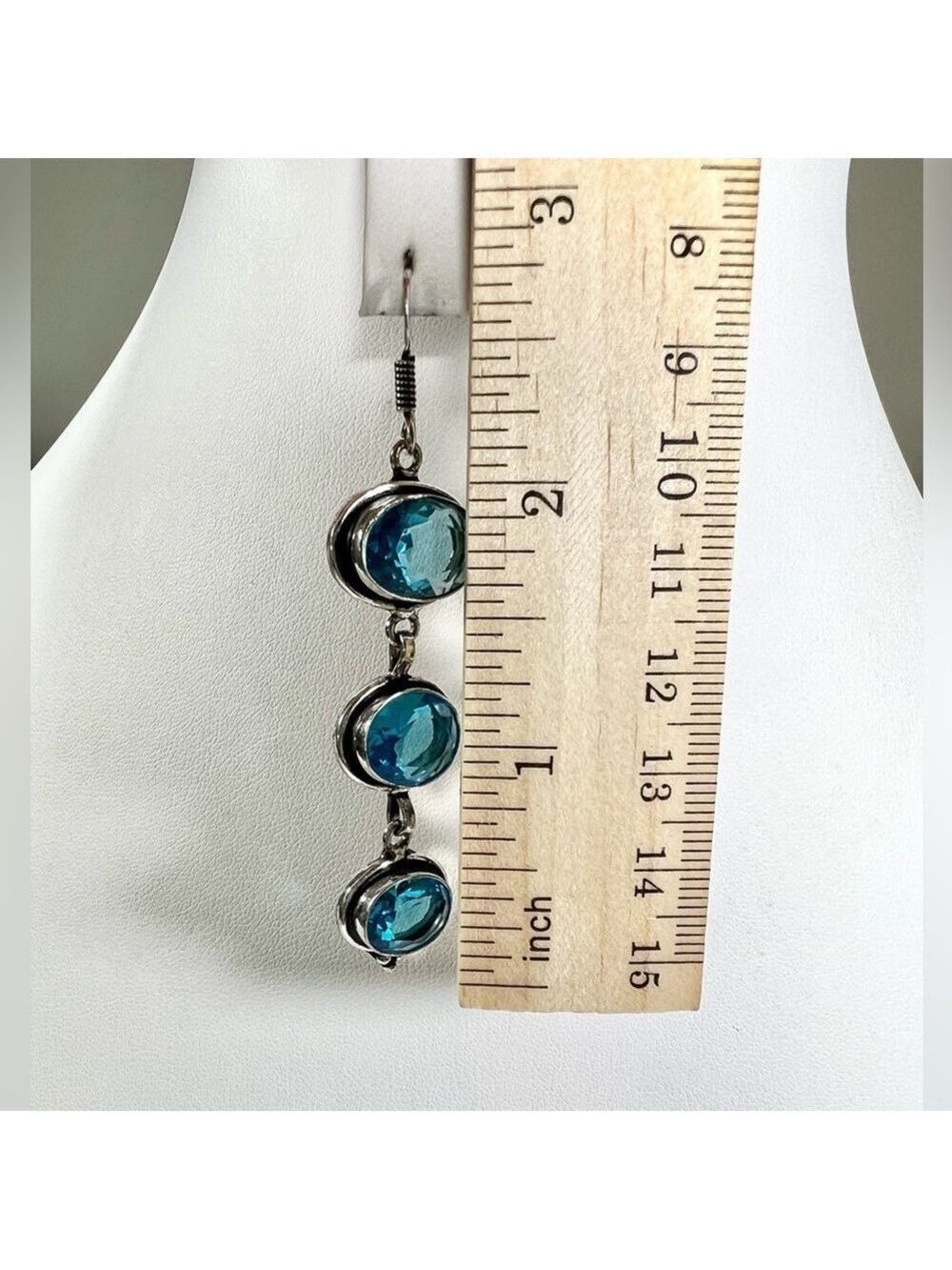Shattukite Blue Topaz 925 Gemstone Pendant & Earrings - Picture 5 of 8